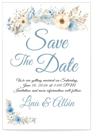 Digital Save the Date invitation Card Floral Celebration