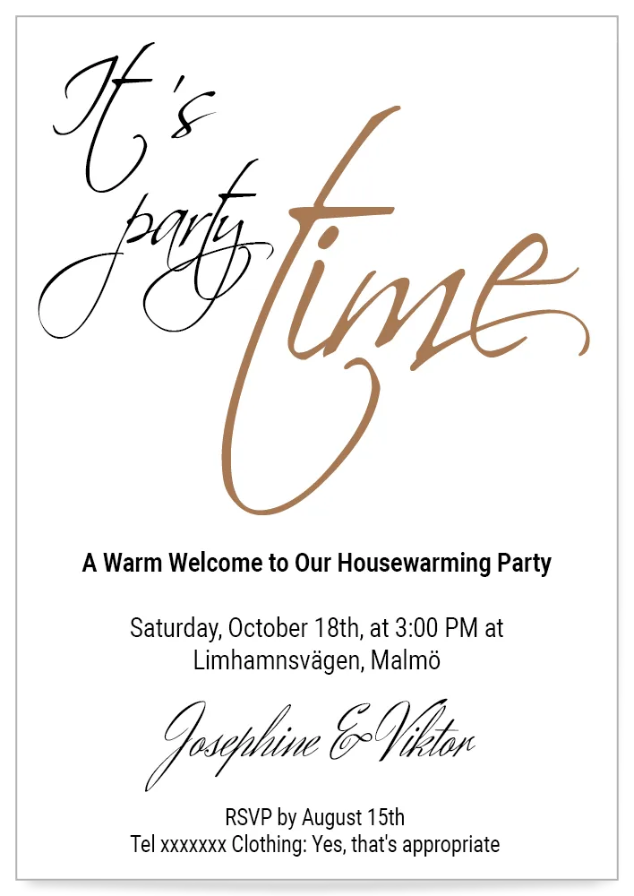 Digital Birthday party invitation Card theme its party time