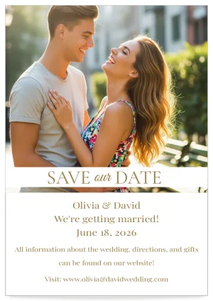 Digital Save the Date invitation Card Cream image