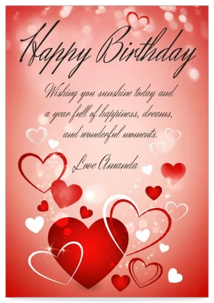 Digital greeting card theme happy birthday love