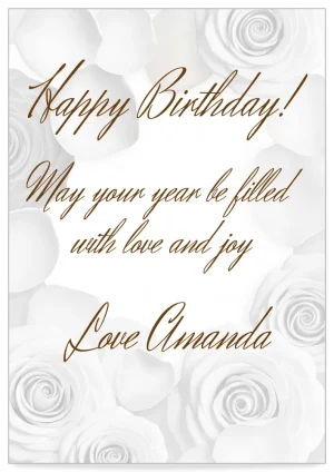 Digital greeting card theme happy birthday rose