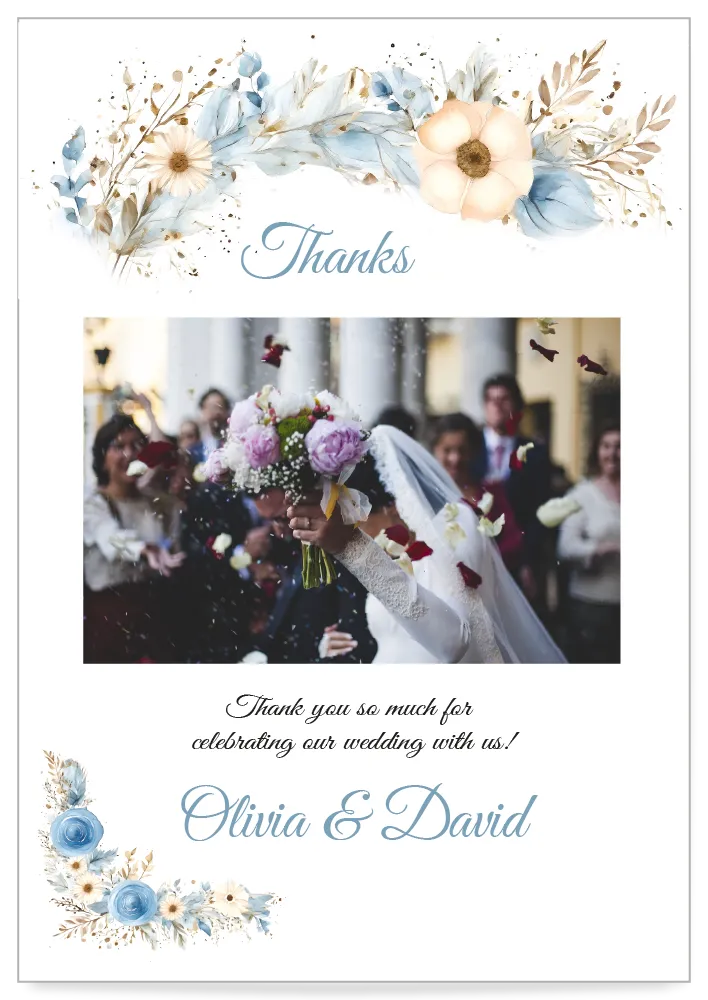 Digital thank you Card Floral Celebration