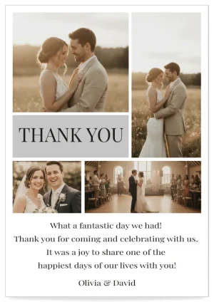 Digital thank you Card theme Gray