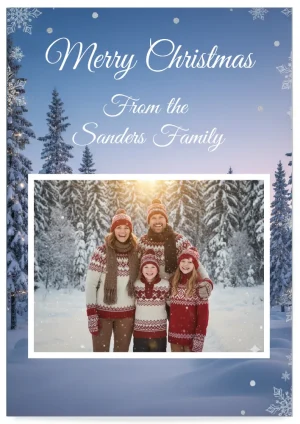 Send a Digital Merry Christmas Card template white christmas to sms or email