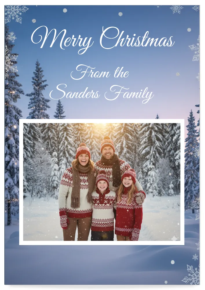Send a Digital Merry Christmas Card template white christmas to sms or email