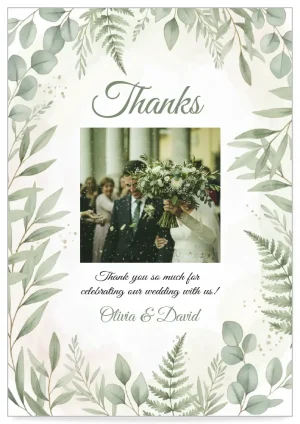Digital thank you Card template olive