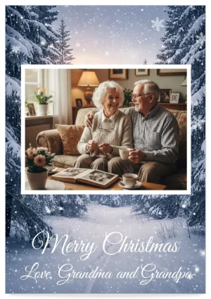 Digital Christmas Card template Snow