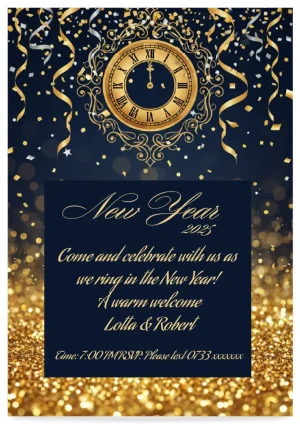 Digital NewYear invitation Card template Royal