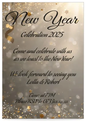 Digital NewYear invitation Card template Celebration