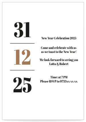 Digital NewYear invitation Card template Modern
